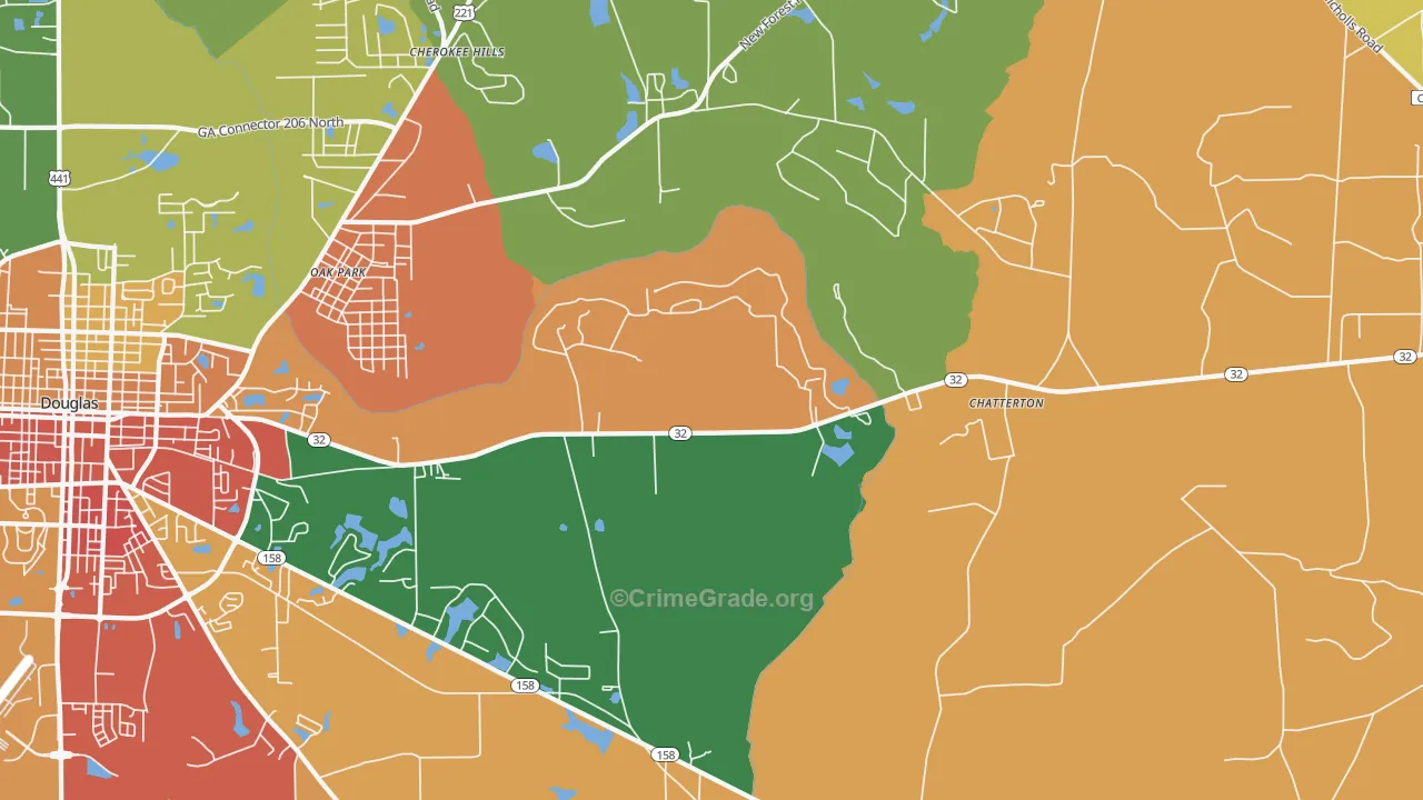 Chatterton, GA Map of Vandalism Rates