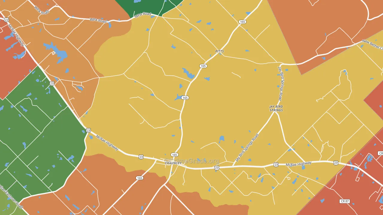 Chauncey, GA Map of Vandalism Rates