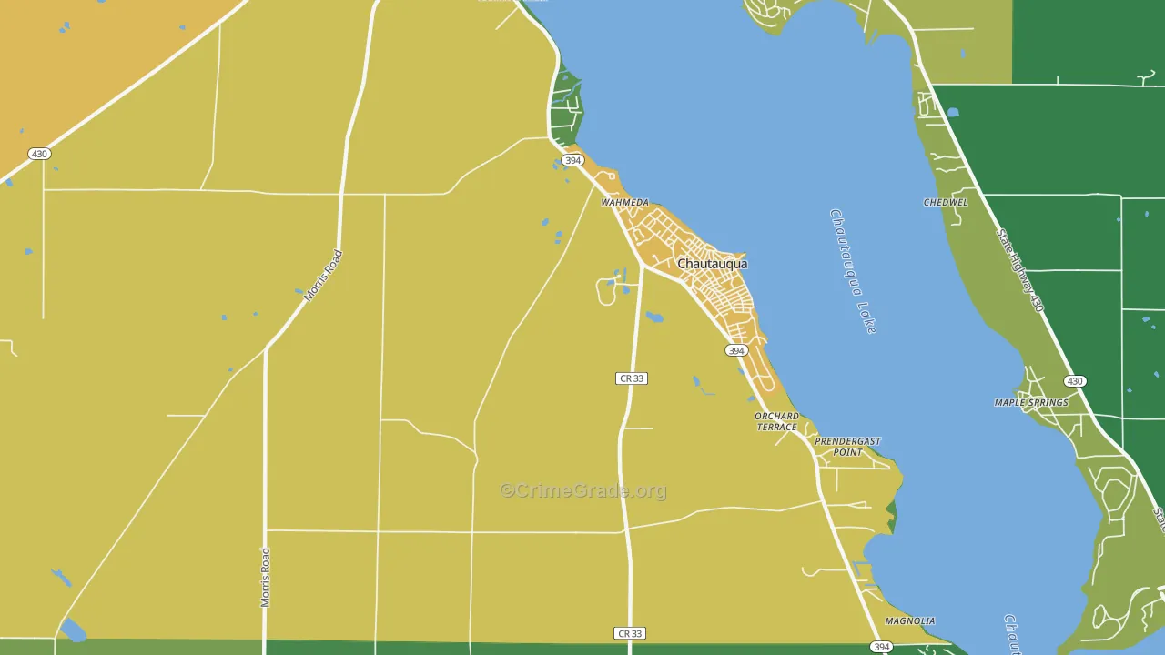 Chautauqua, NY Map of Vandalism Rates