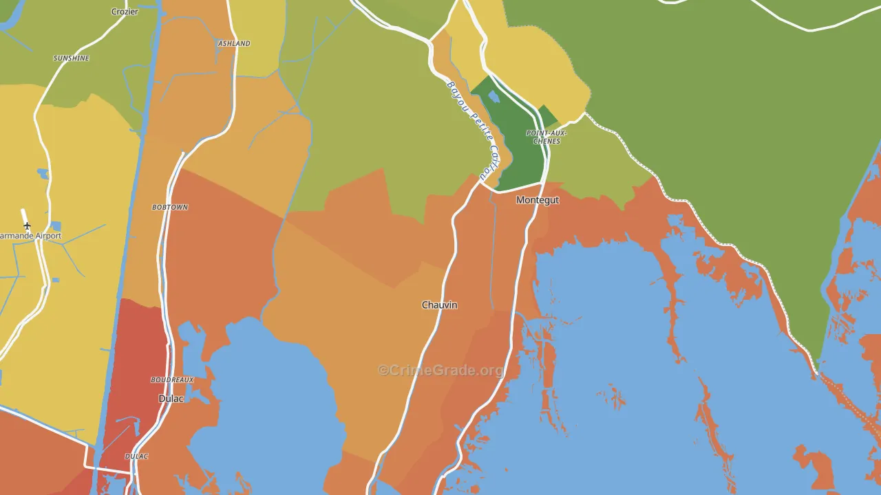 Chauvin, LA Map of Vandalism Rates