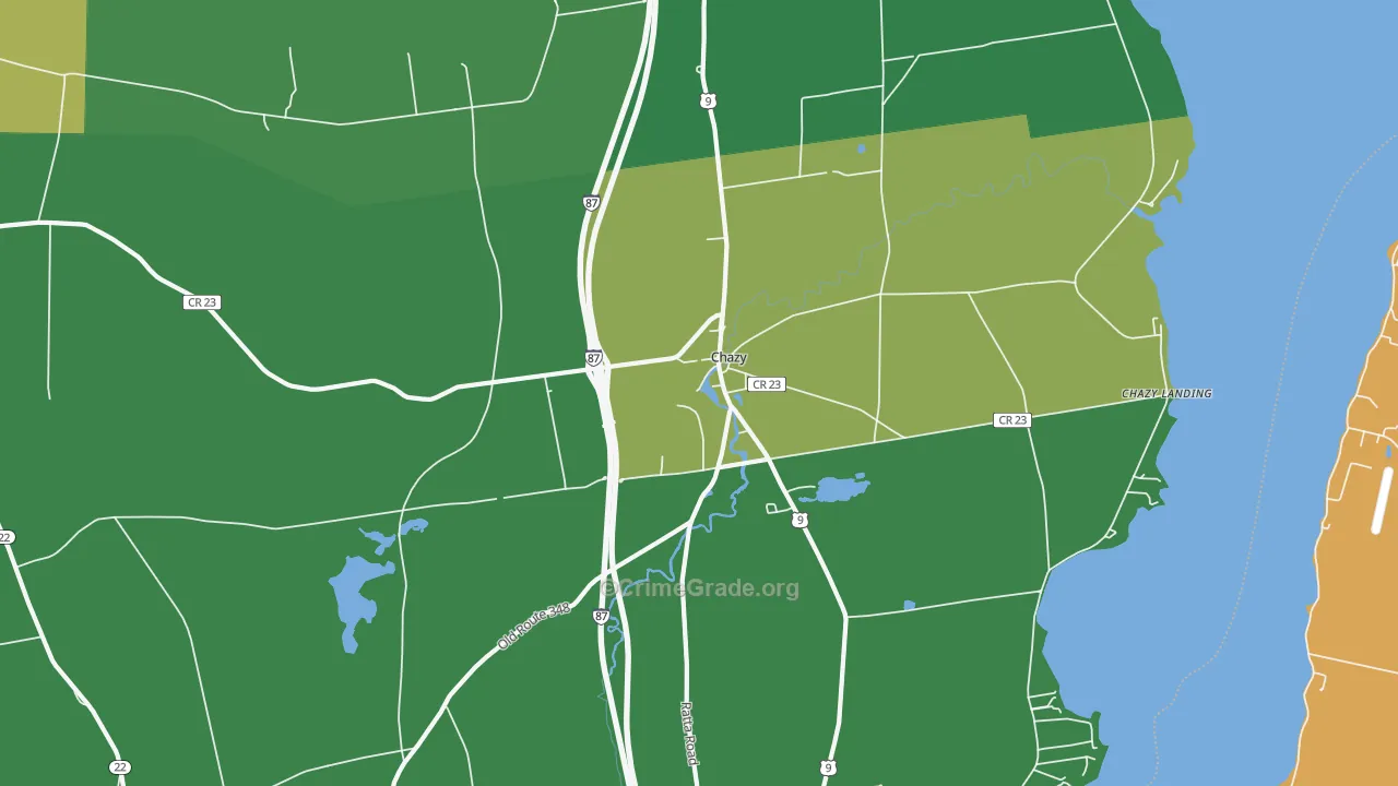 Chazy, NY Map of Vandalism Rates