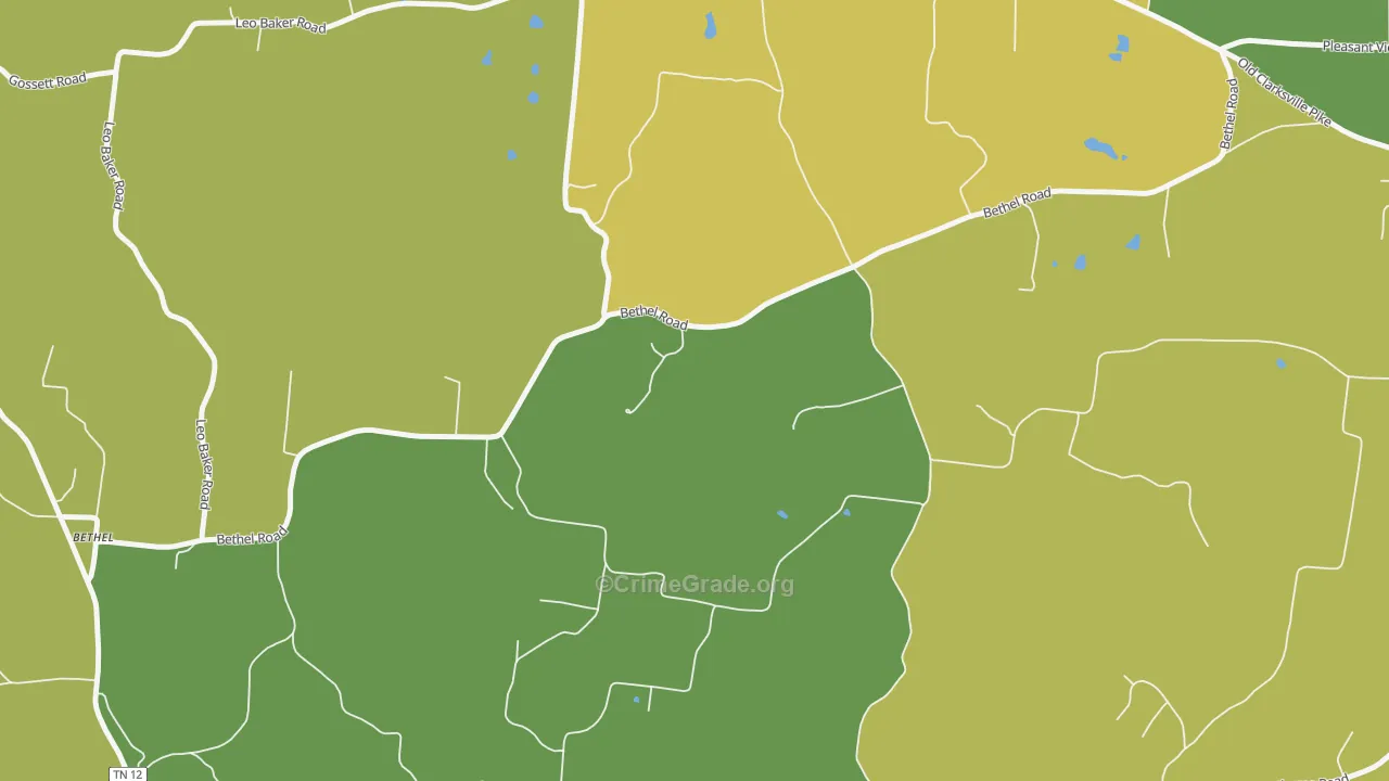 Cheap Hill, TN Map of Vandalism Rates
