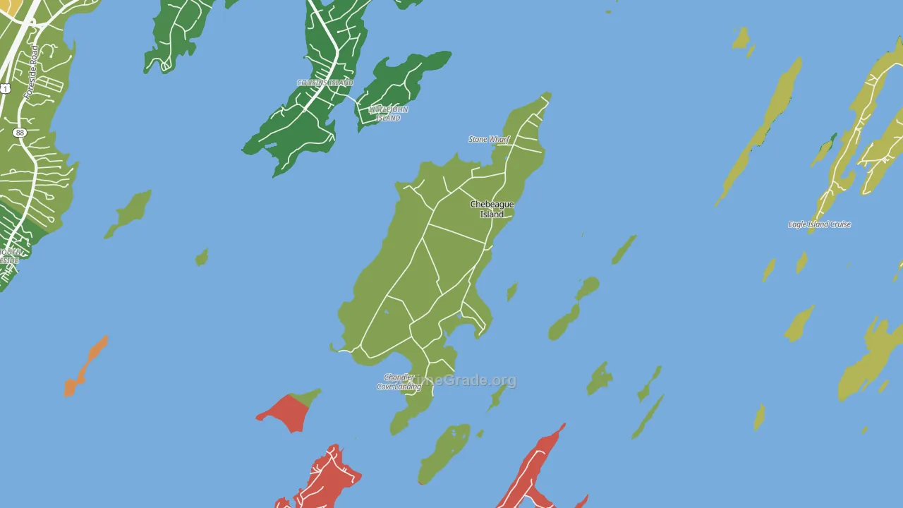 Chebeague Island, ME Map of Vandalism Rates