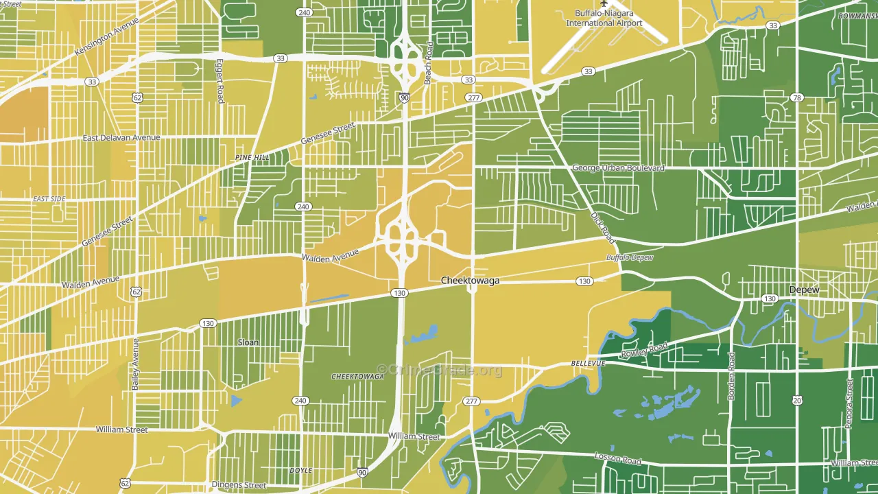 Cheektowaga, NY Map of Vandalism Rates
