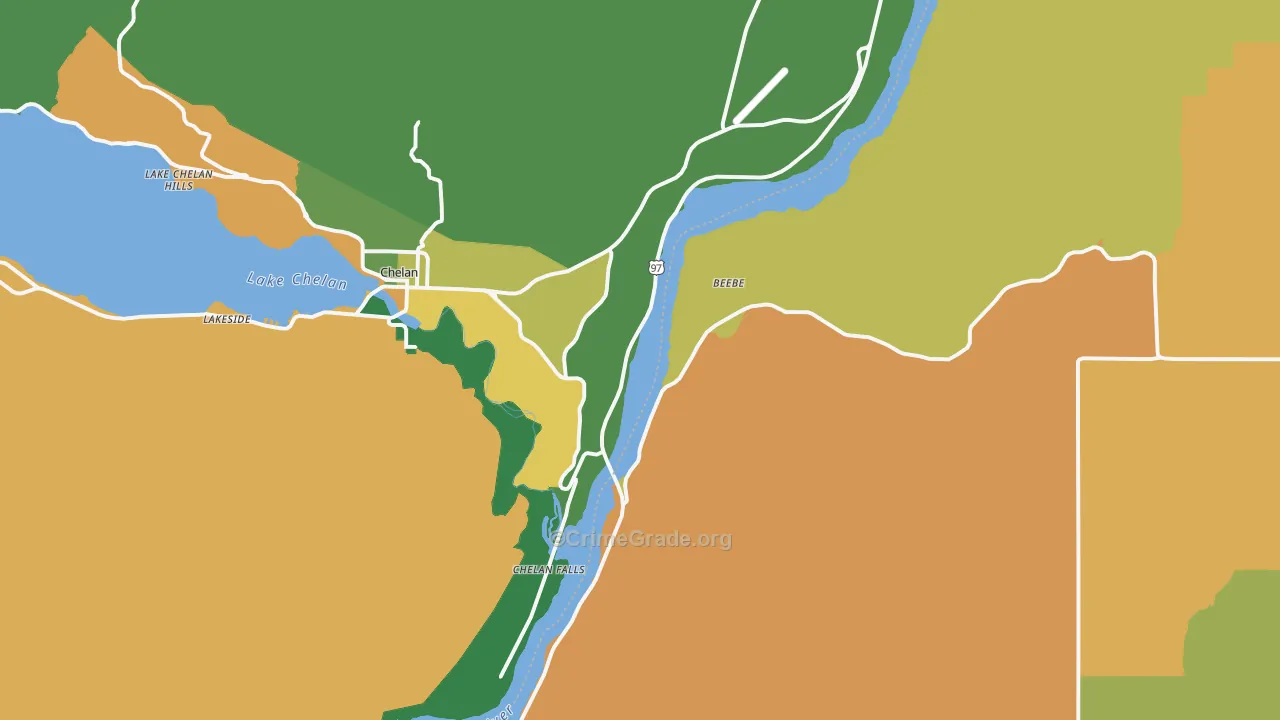 Chelan Falls, WA Map of Vandalism Rates