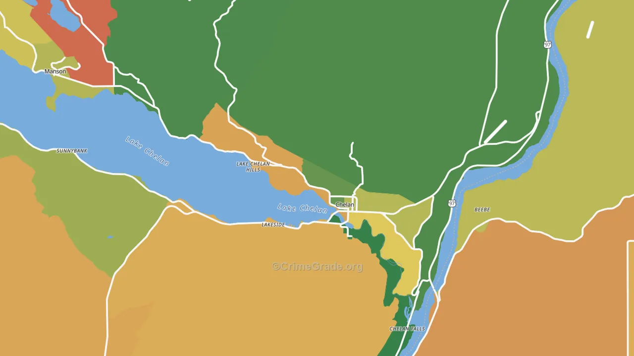 Chelan, WA Map of Vandalism Rates