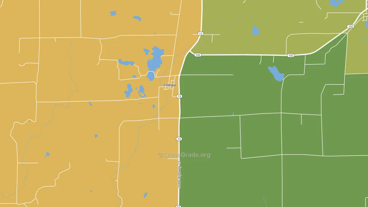 Chelsea, WI Map of Vandalism Rates