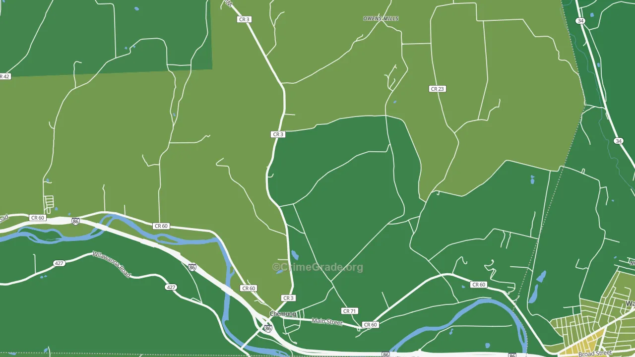 Chemung, NY Map of Vandalism Rates