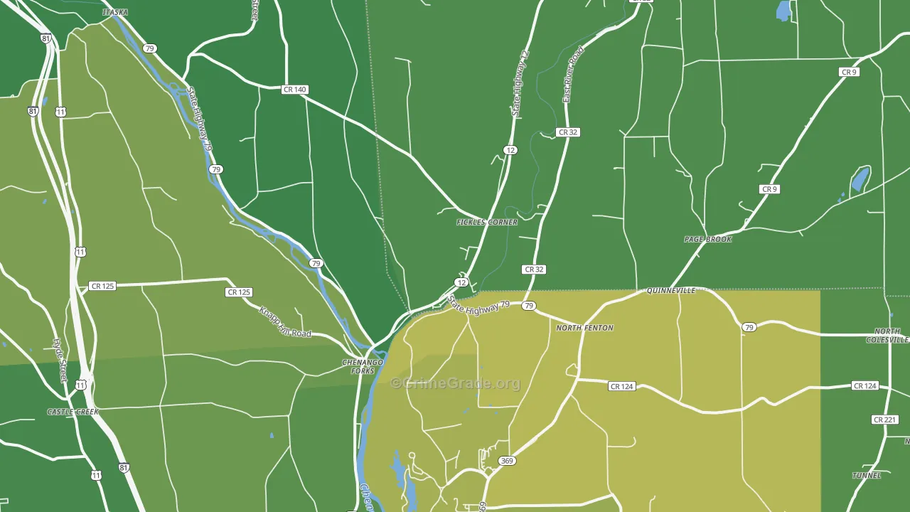 Chenango Forks, NY Map of Vandalism Rates