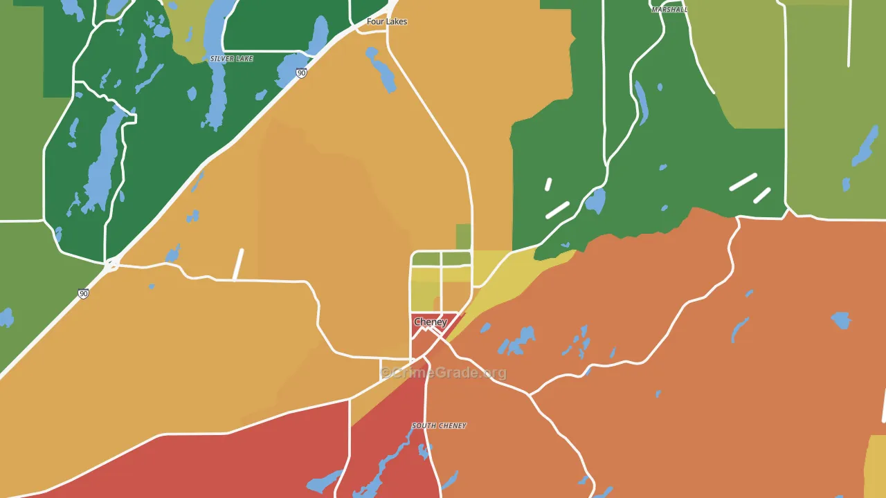 Cheney, WA Map of Vandalism Rates