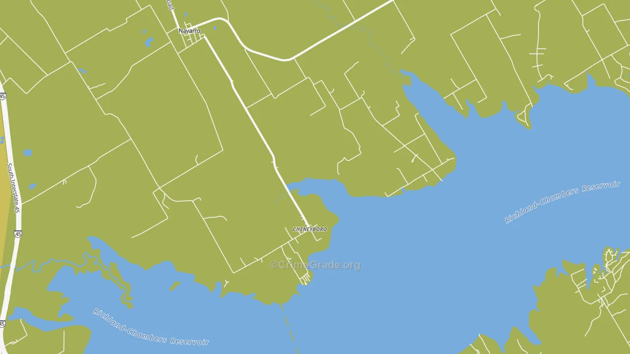 Cheneyboro, TX Map of Vandalism Rates