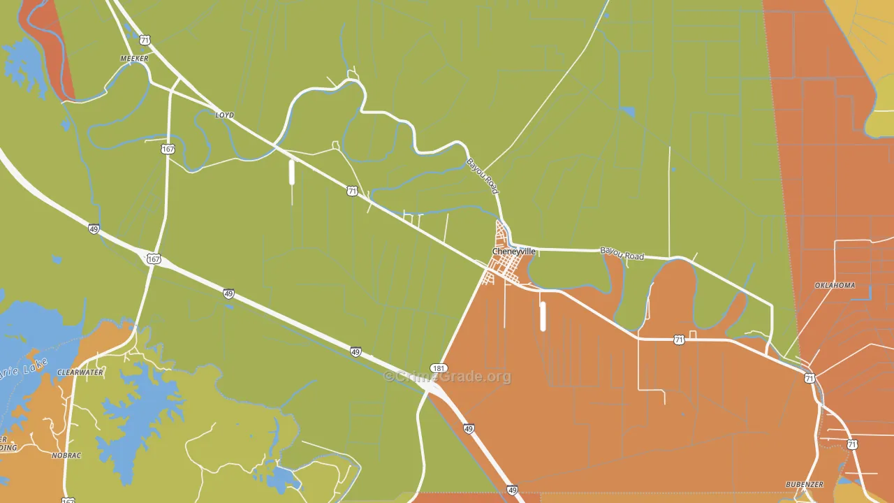 Cheneyville, LA Map of Vandalism Rates