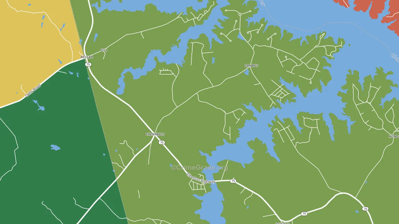 Chennault, GA Map of Vandalism Rates