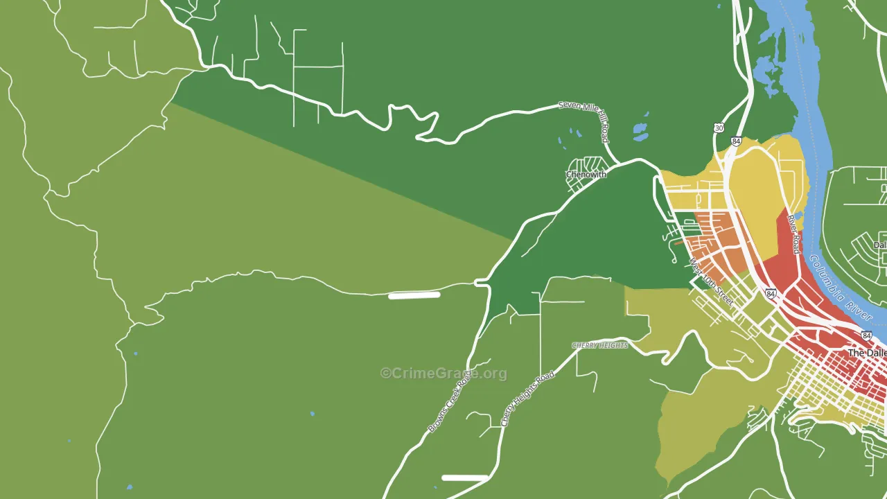 Chenoweth, OR Map of Vandalism Rates