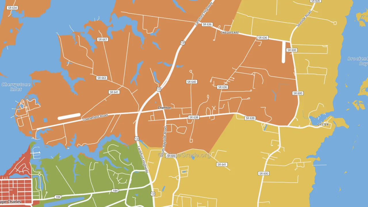Cheriton, VA Map of Vandalism Rates