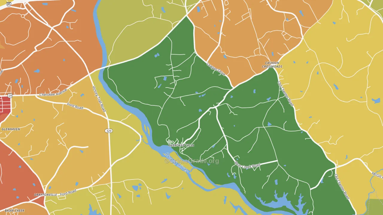Cherokee Falls, SC Map of Vandalism Rates
