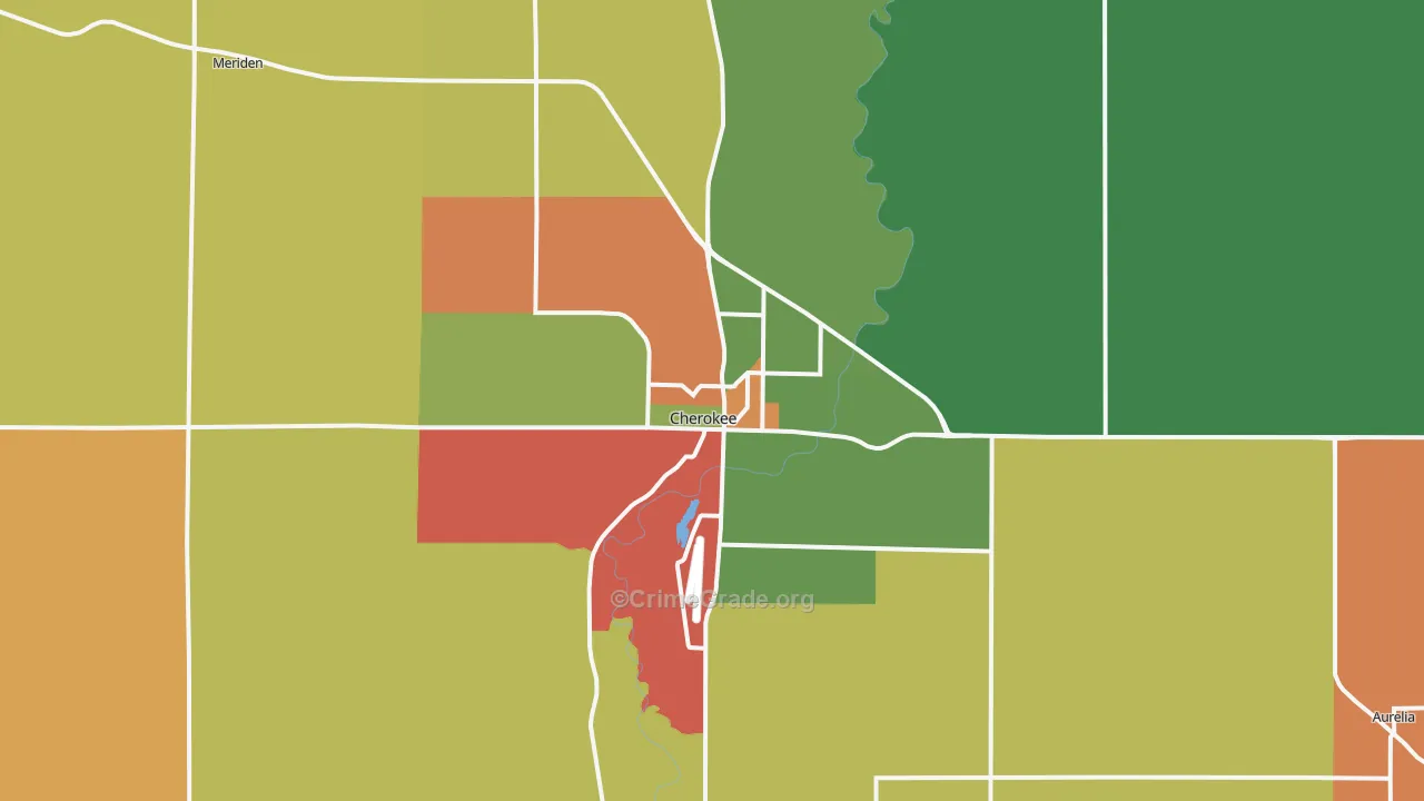Cherokee, IA Map of Vandalism Rates