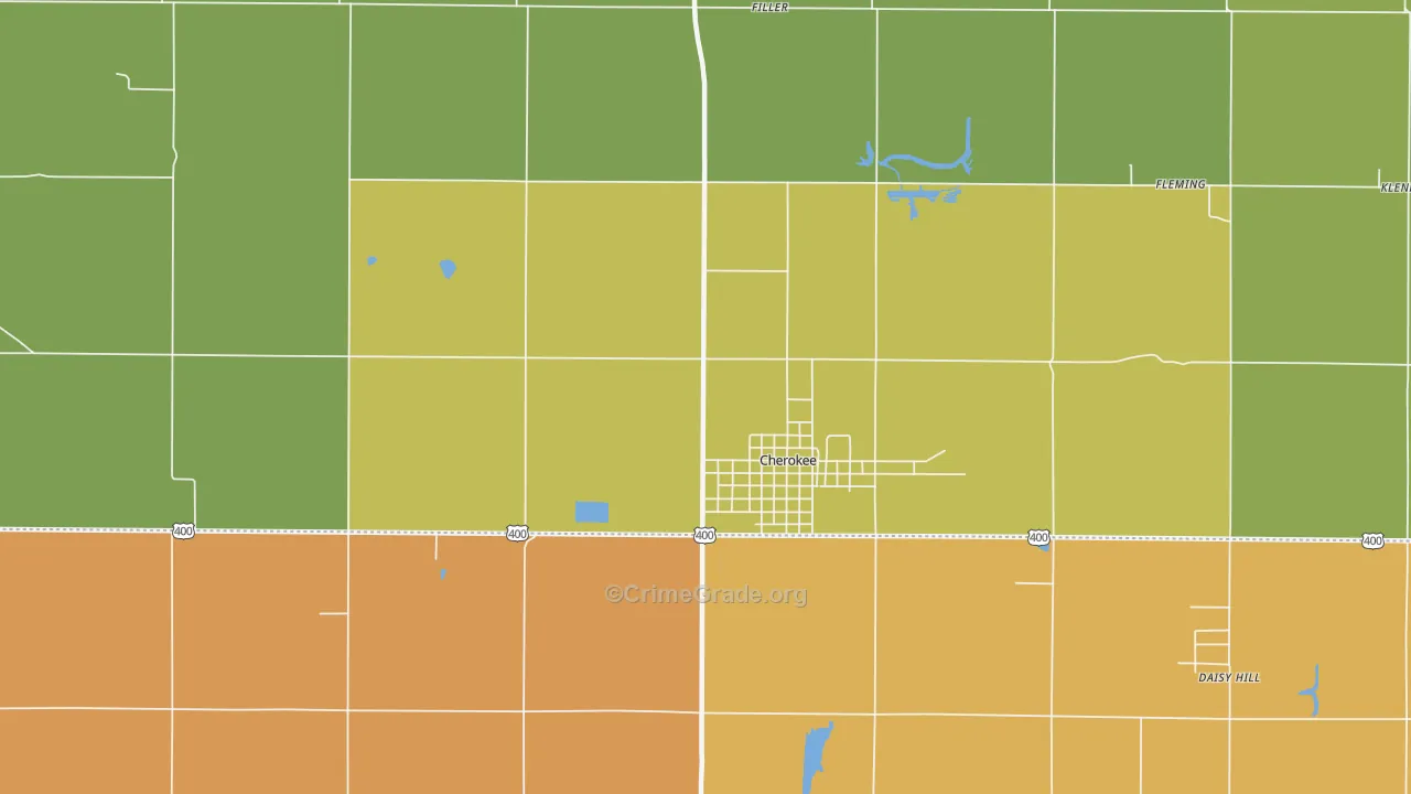 Cherokee, KS Map of Vandalism Rates