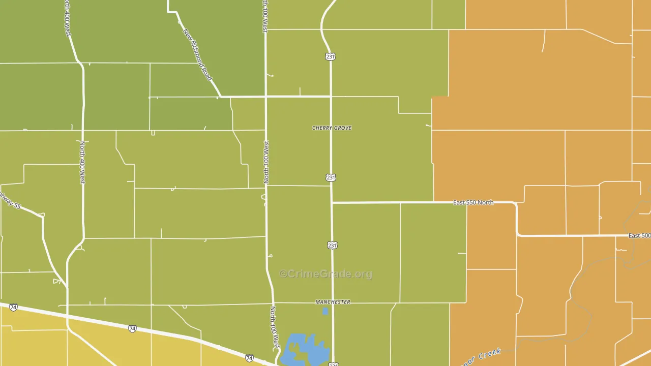 Cherry Grove, IN Map of Vandalism Rates