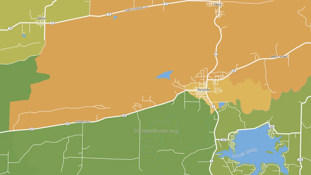 Cherry Hill, AR Map of Vandalism Rates