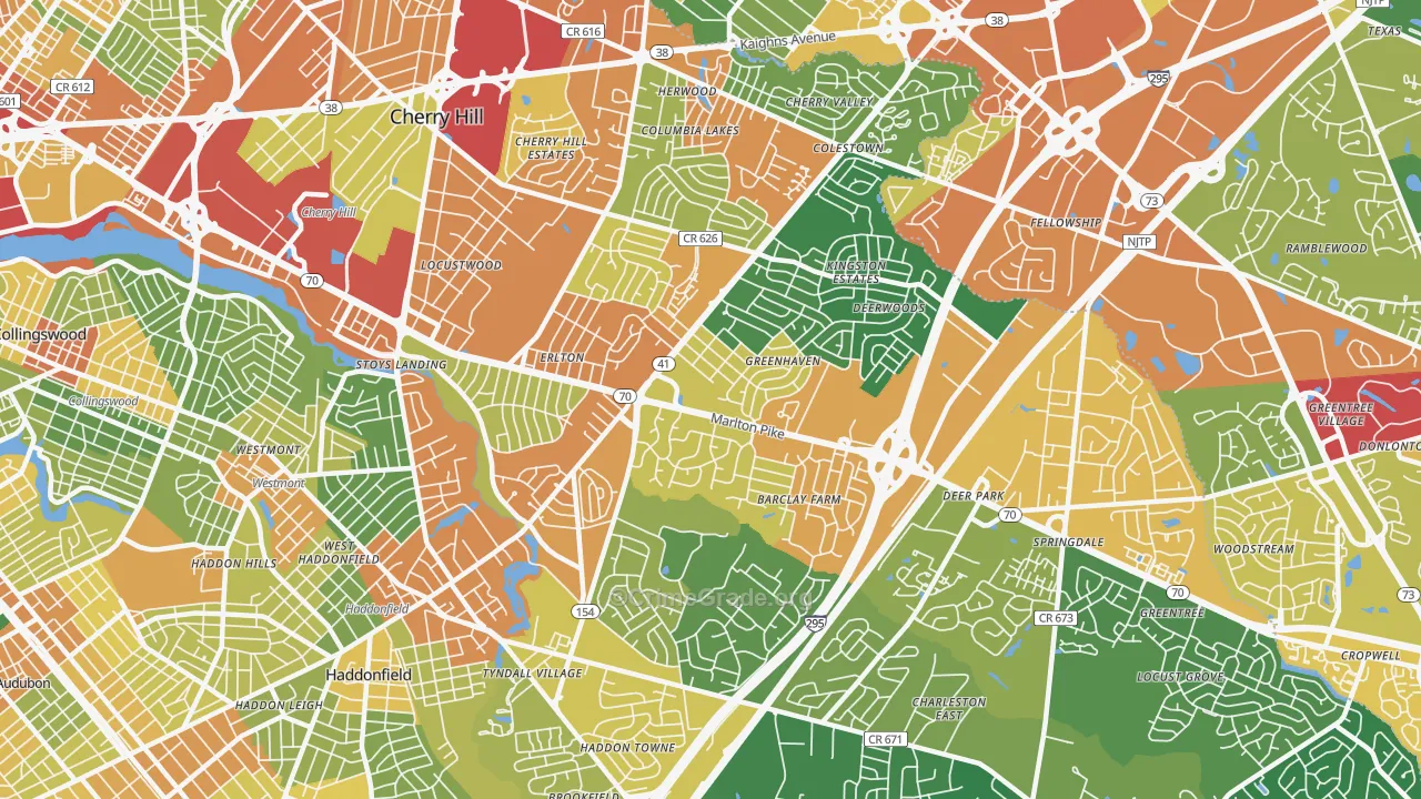 Cherry Hill, NJ Map of Vandalism Rates