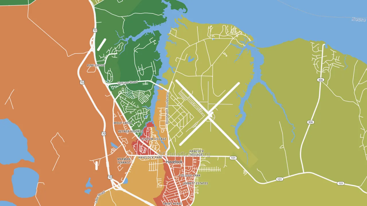 Cherry Point, NC Map of Vandalism Rates