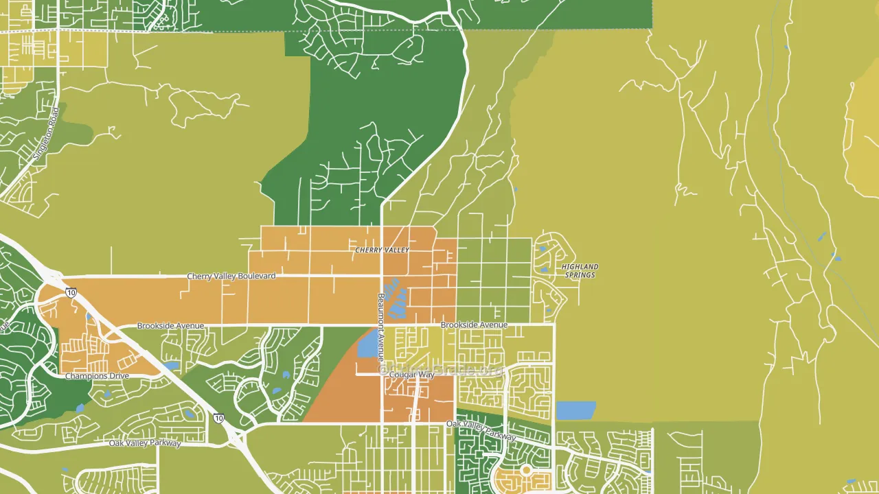 Cherry Valley, CA Map of Vandalism Rates