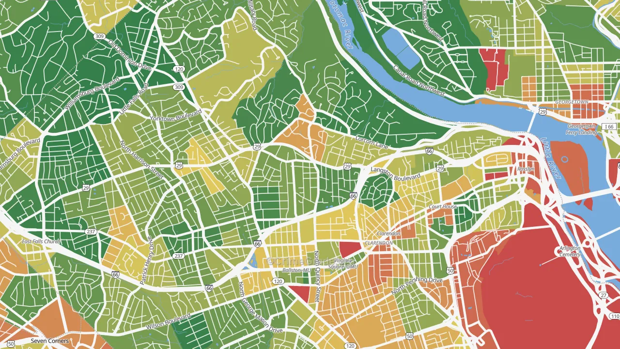 Cherrydale, Arlington, VA Map of Vandalism Rates