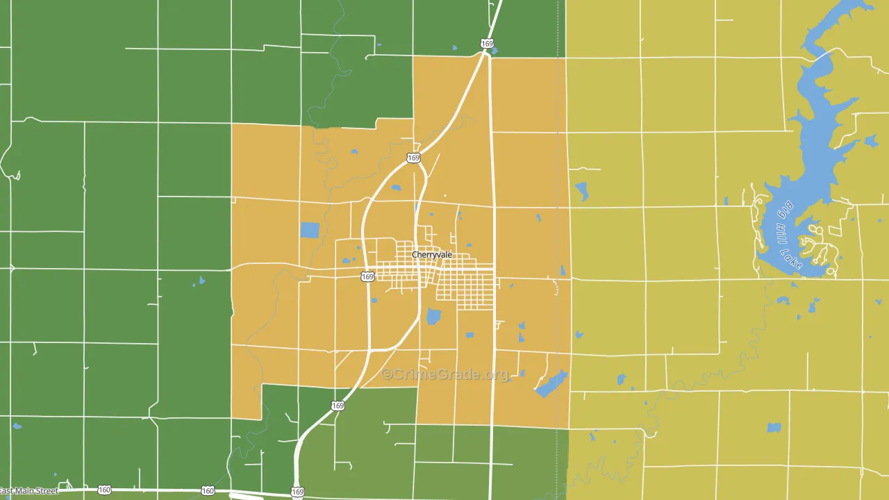 Cherryvale, KS Map of Vandalism Rates