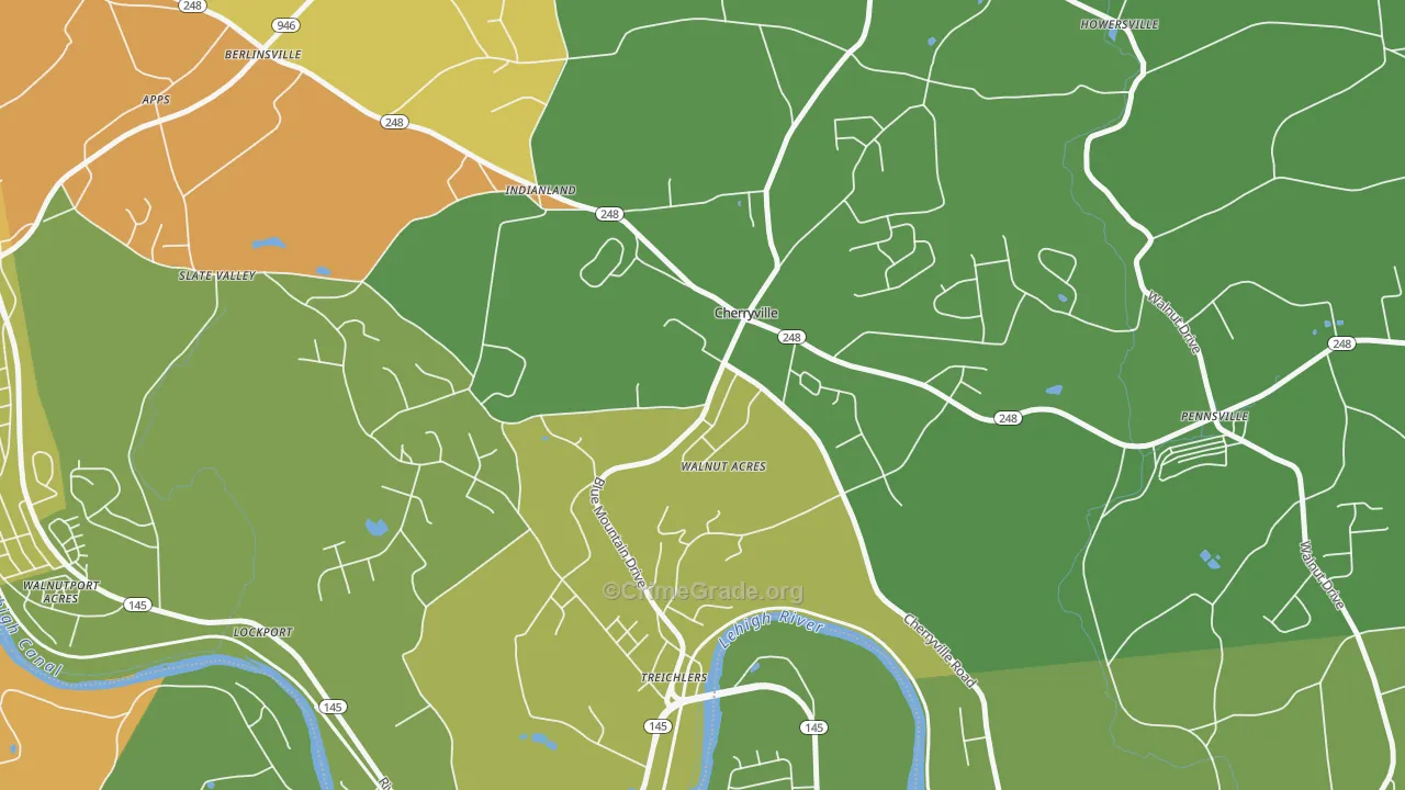 Cherryville, PA Map of Vandalism Rates