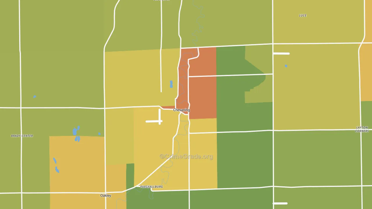 Chesaning, MI Map of Vandalism Rates
