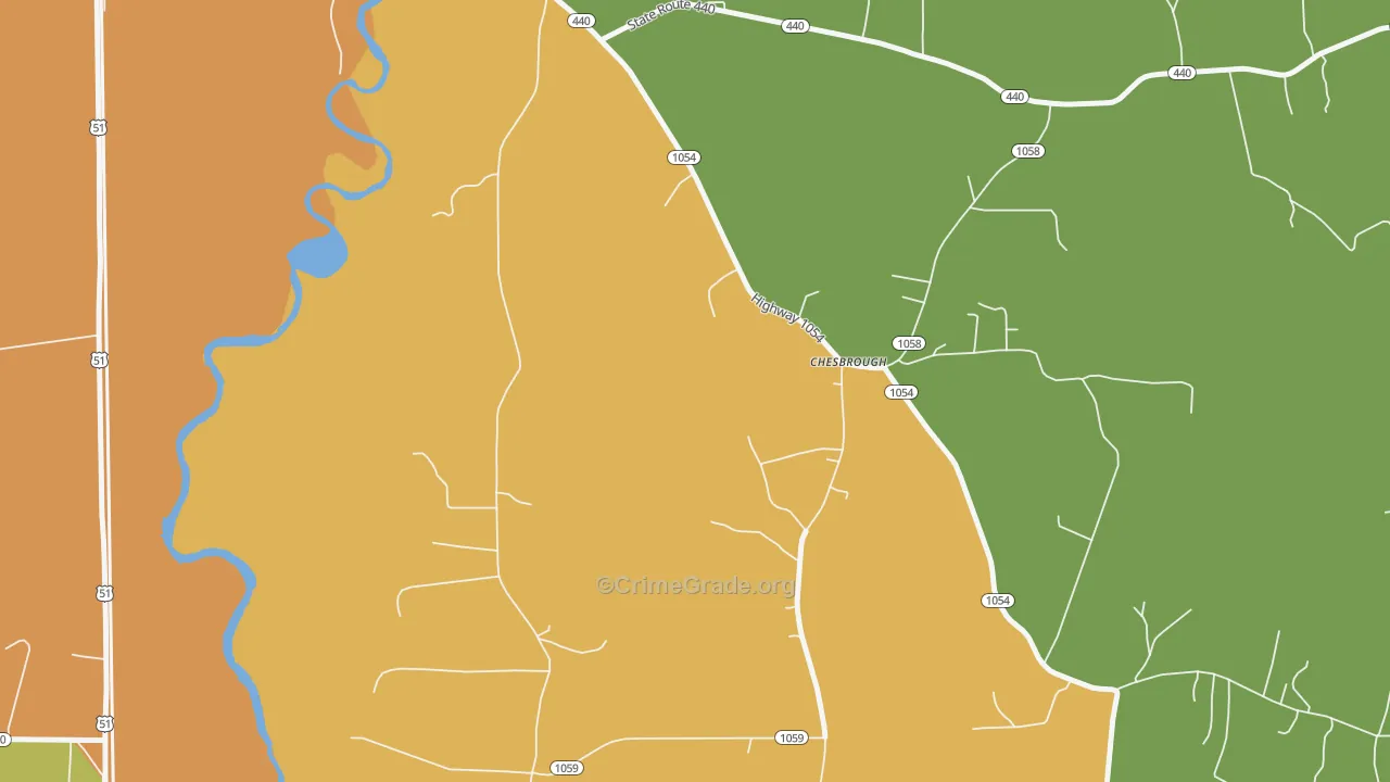 Chesbrough, LA Map of Vandalism Rates
