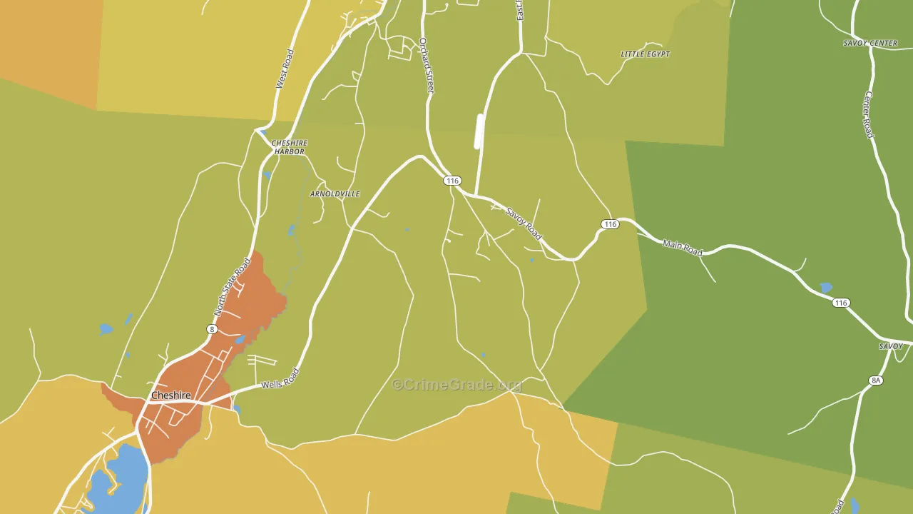 Cheshire Harbor, MA Map of Vandalism Rates