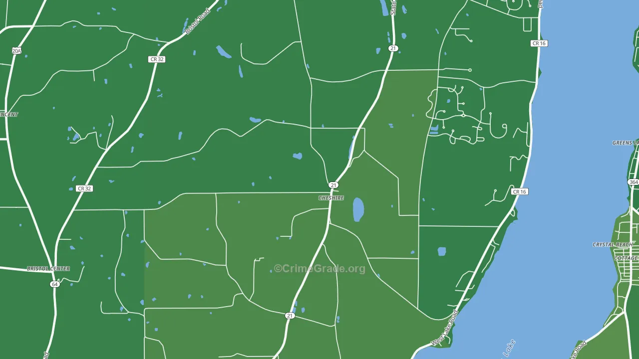 Cheshire, NY Map of Vandalism Rates