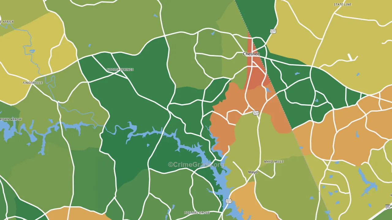 Chesnee, SC Map of Vandalism Rates