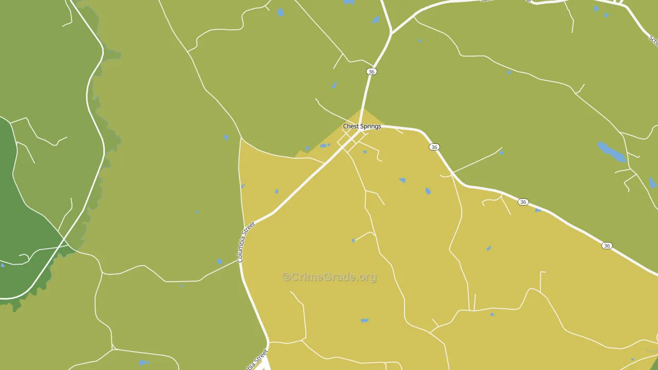 Chest Springs, PA Map of Vandalism Rates