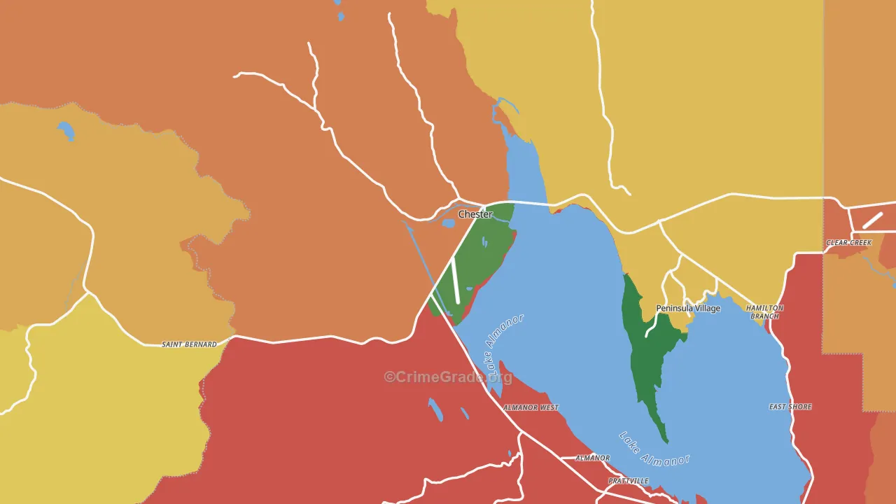 Chester, CA Map of Vandalism Rates