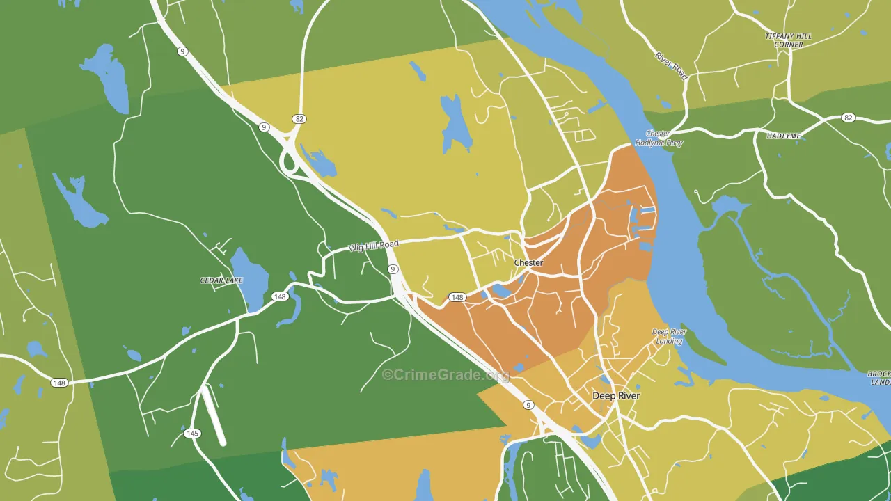 Chester, CT Map of Vandalism Rates