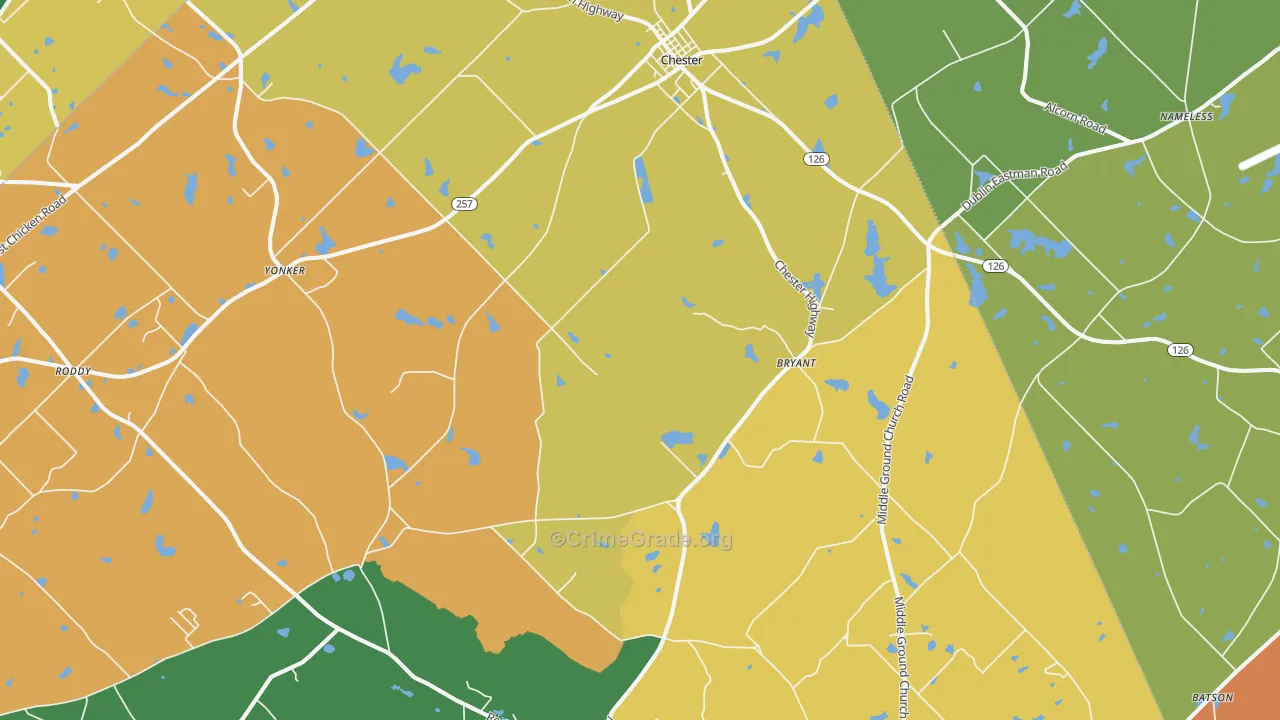 Chester, GA Map of Vandalism Rates