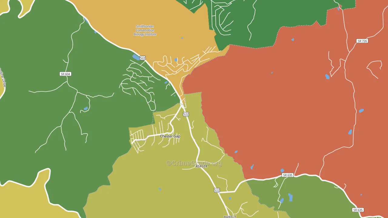 Chester Gap, VA Map of Vandalism Rates