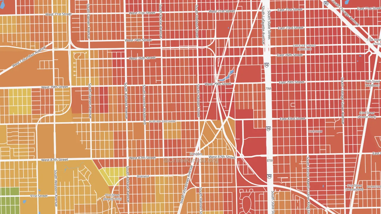 Chester Highlands, Chicago, IL Map of Vandalism Rates
