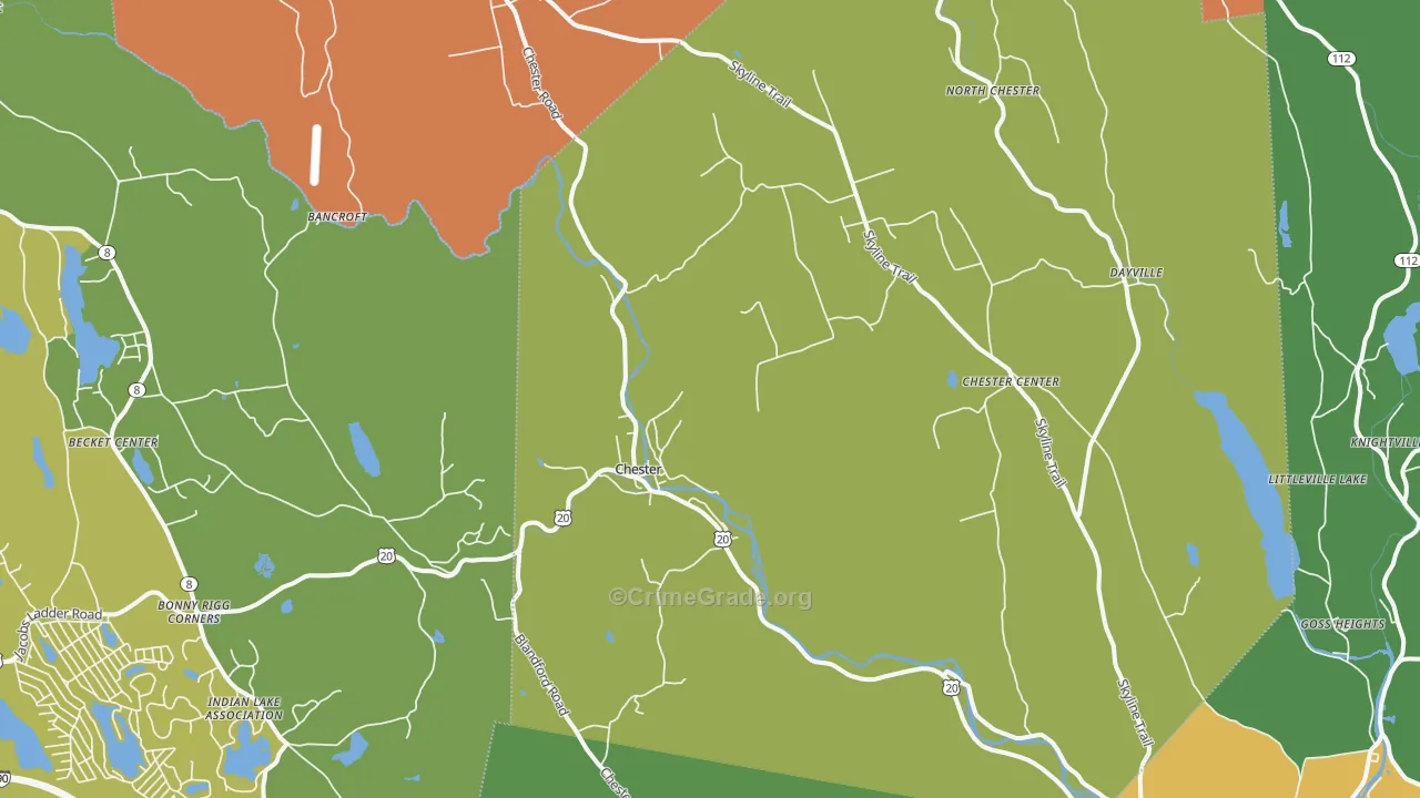 Chester, MA Map of Vandalism Rates