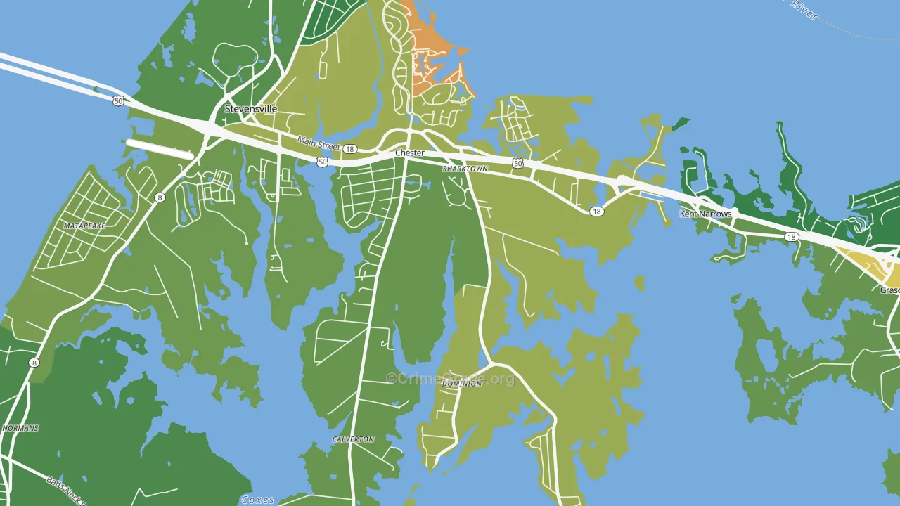 Chester, MD Map of Vandalism Rates