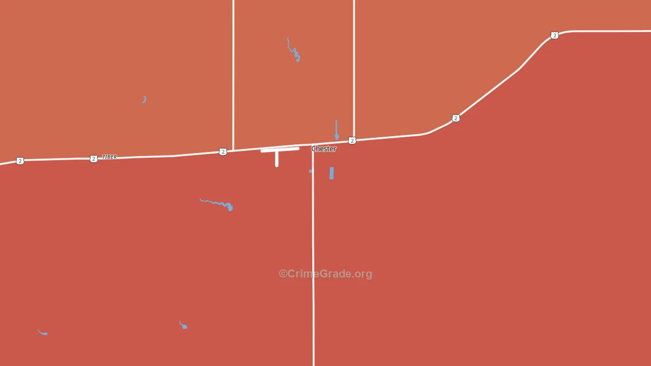 Chester, MT Map of Vandalism Rates