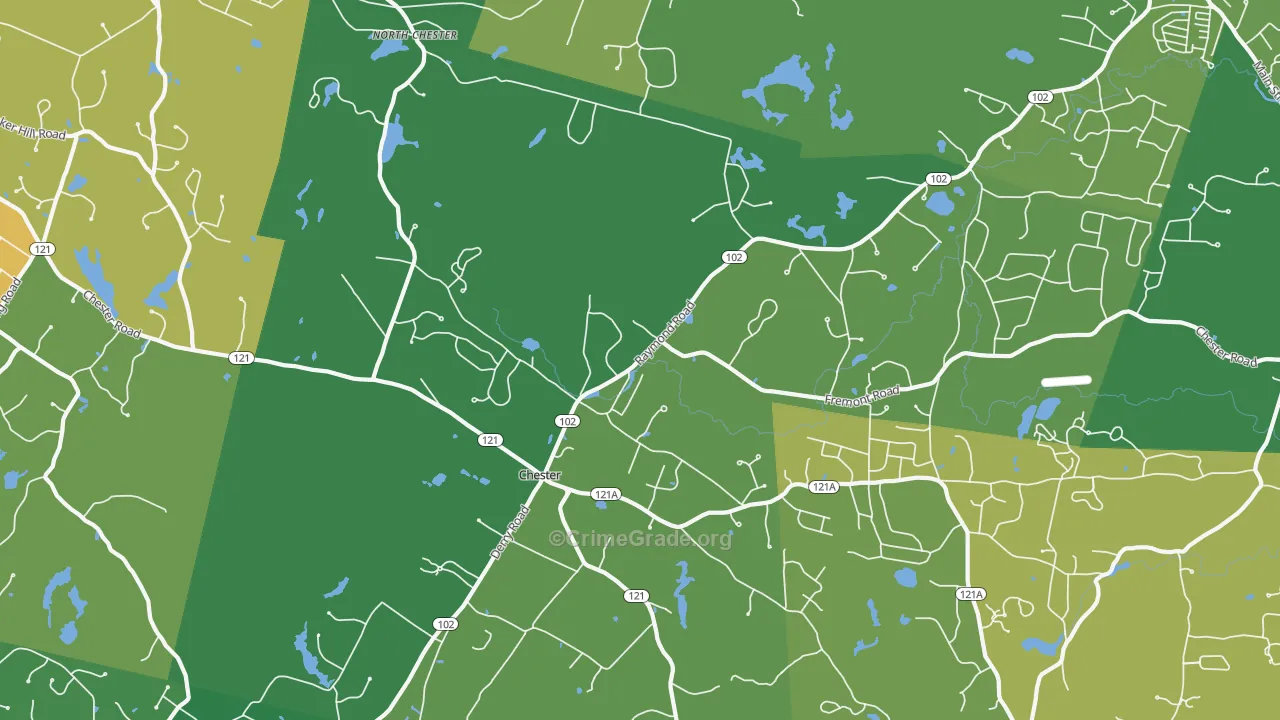 Chester, NH Map of Vandalism Rates