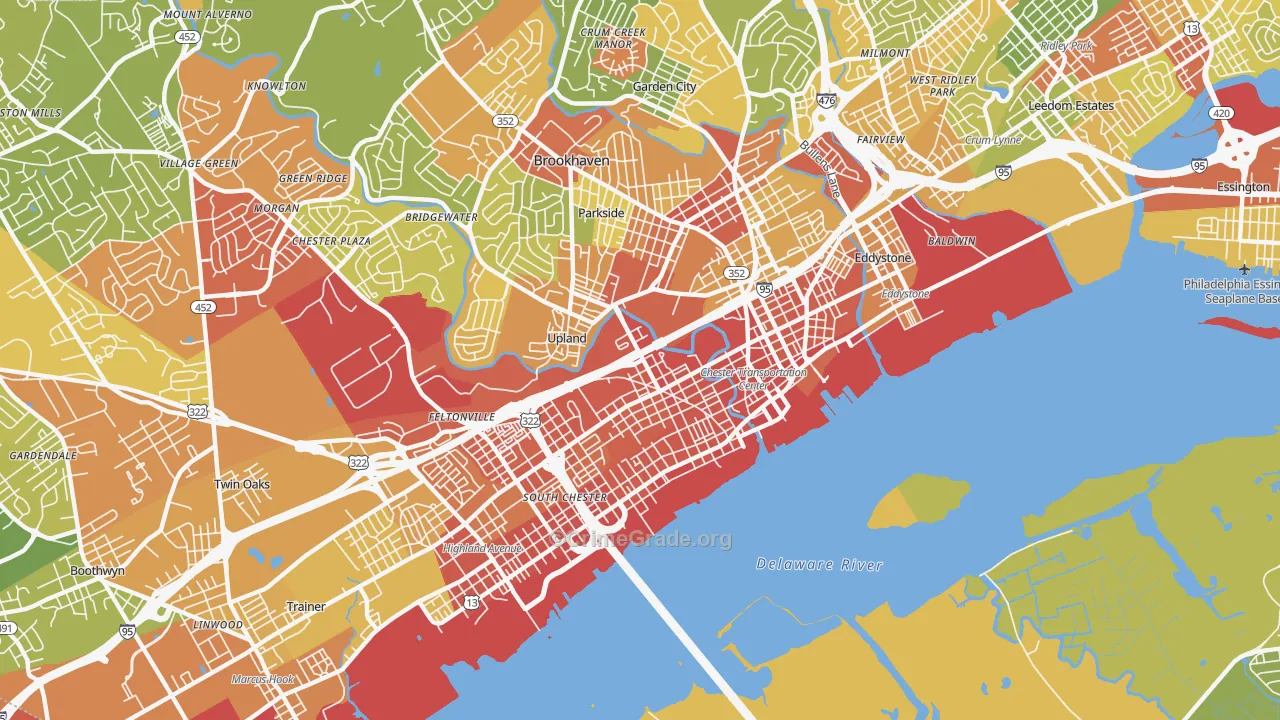 Chester, PA Map of Vandalism Rates