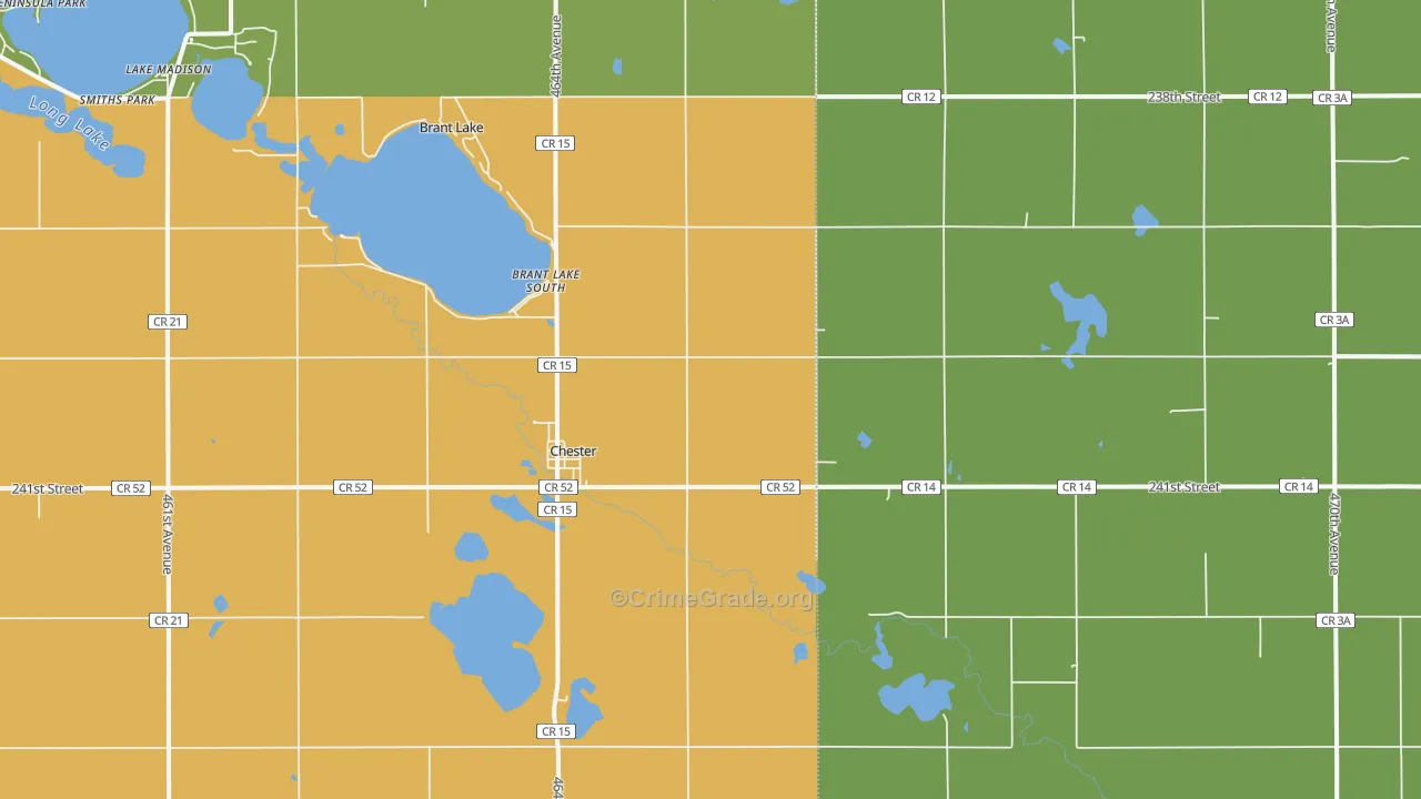 Chester, SD Map of Vandalism Rates