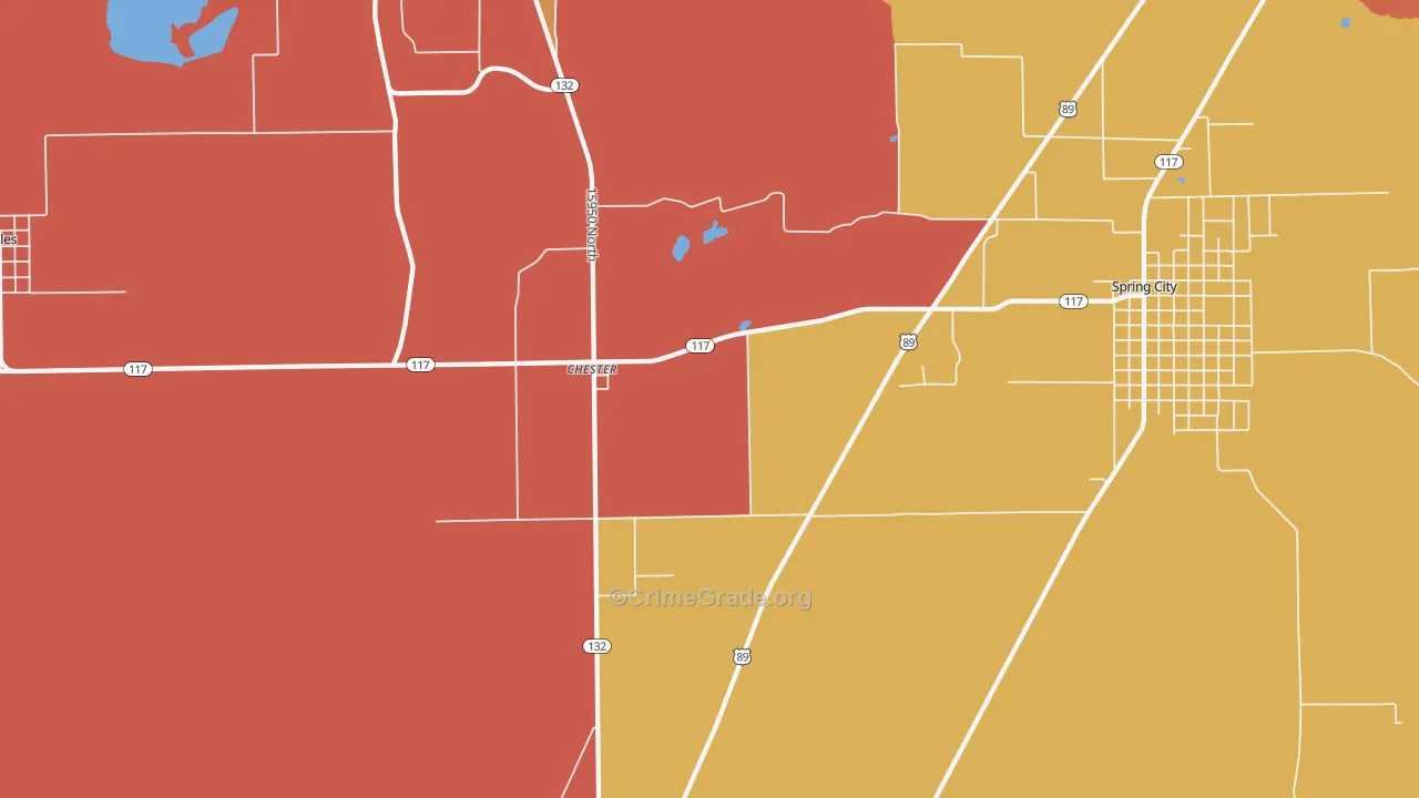 Chester, UT Map of Vandalism Rates