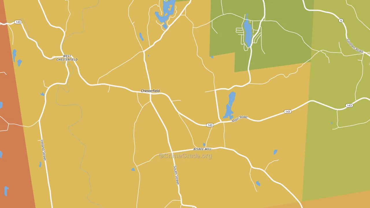 Chesterfield, MA Map of Vandalism Rates