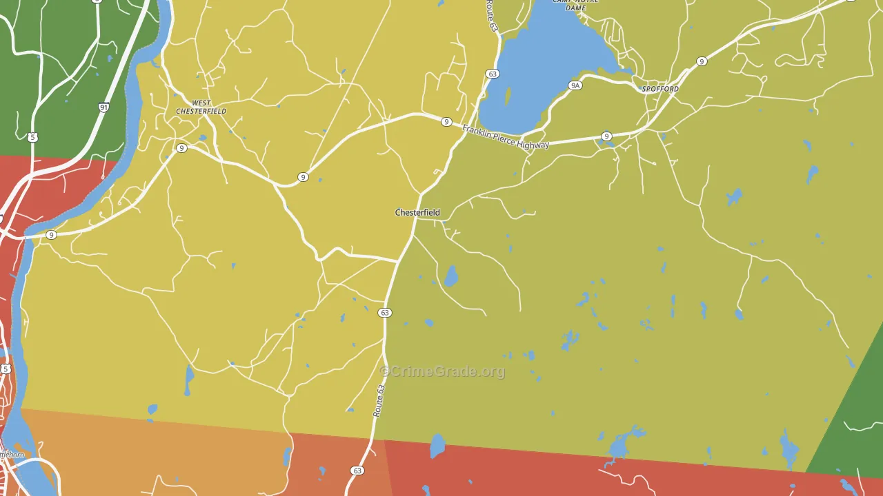 Chesterfield, NH Map of Vandalism Rates